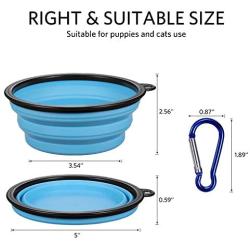 ME.FAN Collapsible Dog Bowl Travel Portable Dog Bowl(12oz) Silicone Foldable Travel Bowl/Pet Food Bowl/Cat Water Bowl/Silicone Pet Expandable Bowls + Carabiners Per Set