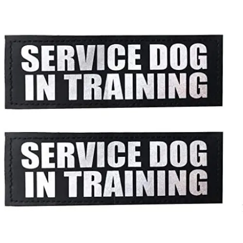 Albcorp Reflective Dog Patches with Hook Backing -Service Dog, Service Dog In Training, Do Not Pet, Emotional Support, Therapy Dog, Best Friend, In Training for Animal Vest Harnesses, Collars, Leashes