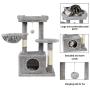 SUPERJARE Cat Tree with Plush Condos & Dangling Balls, Kitten Tower Center with Plush Perch & Basket Lounger, Pet Play Condo Furniture