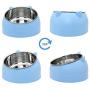 Stainless Steel pet Bowl, cat Bowl and Dog Bowl are Suitable for Cats/Dogs to Feed Food and Water, Long-Lasting Preservation, 15° tilt to Protect The pets Cervical Spine (Blue, 400ml)