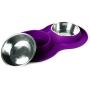 Pet Parade Dual Bowl Silicone Mat-Mess - Free Feeding Bowl for Cats & Dogs - Non-Skid Silicone Base - Machine Washable Stainless Steel Bowls - Available in 5 oz. or 12 oz. Bowls