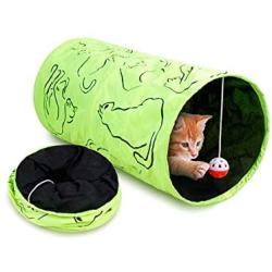 Collapsible Cat Play Tunnel Pet Interactive Tubes Toys with Fun Ball for Small Medium for Rabbits Kittens Ferrets and Dogs