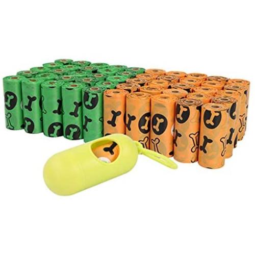 aier Biodegradable Dog Poop Bag with Dispenser, Leak-Proof&Easy Tear-Off Dog Poop Bags for Dog Waste (60 Rolls/900 Bags)