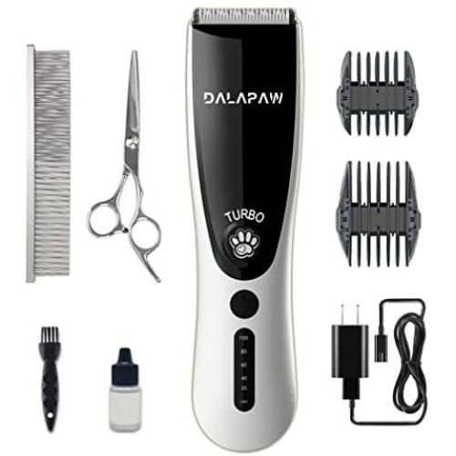 DALAPAW Dog Cat Shaver Clippers - Safe, Quiet, 2-Speed Powerful Heavy Duty, Rechargeable, Cordless Electric Grooming Kit Grooming Tools for Small & Large Dogs Cats Pets with Thick & Heavy Coats