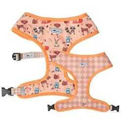 Bulltastic Fall Habitat Reversible Dog Harness – Reversible, Comfortable, Adjustable, Easy to Clean – Fits Bulldogs, Pugs, and Other Dog Breeds