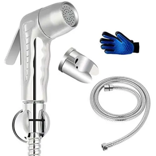 Pet Bathing Tool | Pet Shower Sprayer with Hose – Pet Scrubber Dog and Cat Shower Sprayer Attachment Set for Pet Bathing and Dog Washing - Dog Shower Sprayer & Scrubber in-One.Free combing gloves