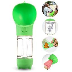 efluky Dog Water Bottle,Shovel Shit,Leak Proof Portable Puppy Water Bowl Dispenser with Drinking Feeder for Pets Outdoor Walking, Hiking, Travel, Food Grade Plastic (green)