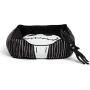 Nightmare Before Christmas Jack Skellington Bolstered Corded Cuddler Dog/Cat Bed with Removable Toy Bat, Machine Washable