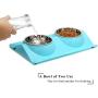 UPSKY Double Dog Cat Bowls Premium Stainless Steel Pet Bowls No-Spill Resin Station, Food Water Feeder Cats Small Dogs.