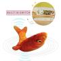 pawstrip Electric Moving Cat Kicker Fish Toy, Realistic Plush Electric Wagging Fish Cat Toy, Wiggle Fish Catnip Chew Toys, Funny Interactive Pets Toy Supplies for Cat Kitten Exercise
