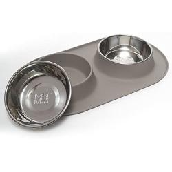 Messy Mutts Double Silicone Feeder with Stainless Bowls