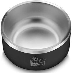 CtilFelix Dog Bowl Stainless Steel Dog Water Bowl Non-Slip Dog Food Bowls Large Portable Pet Feeder Bowls for Medium Large Dogs Cats Holds 64 Ounce Black