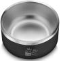 CtilFelix Dog Bowl Stainless Steel Dog Water Bowl Non-Slip Dog Food Bowls Large Portable Pet Feeder Bowls for Medium Large Dogs Cats Holds 64 Ounce Black