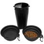 Dog Water Bottle, Dog Water Bowls. High-Capacity Portable Dog Water and Food Container, Including a Leak-Proof Cup and 2 Collapsible Dog Bowls for Both Indoor Use and Travelling Hiking Camping