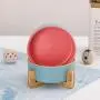LIONWEI LIONWELI Ceramic Cat Dog Bowl Dish with Wood Stand No Spill Pet Food Water Feeder Cats Small Dogs LIONWEI LIONWELI Ceramic Cat Dog Bowl Dish with Wood Stand No Spill Pet Food Water Feeder Cats Small Dogs