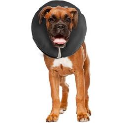 ZenPet Protective Inflatable Recovery Collar for Dogs and Cats - Soft Pet Cone Does Not Block Vision E-Collar - Designed to Prevent Pets from Touching Stitches, Wounds and Rashes