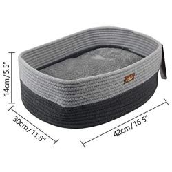 ALL FOR PAWS Oval Cat Bed with Special Weaving Design, Super Soft Durable Pet Bed with Firm Breathable Cotton for Cats and Small Dogs