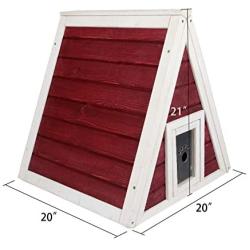 Petsfit Outdoor Triangle Cat House with Escape Door for All Cats