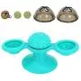 PET ARTIST 3 Pieces Windmill Cat Toy - Suction Cup Interactive Funny Cat Toy with Bell and Catnip Ball - Turntable Massage Scratch Pet Toy