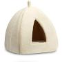 Hollypet Self-Warming 2 in 1 Foldable Cat Bed, Comfortable Triangle Kittens Cave Tent House