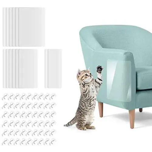SITAKE 14 Pcs Cat Scratch Protectors Set, 3 Sizes Premium Self-Adhesive Pet Scratch Guards with 60 Pcs Pins, Clear Cat Furniture Protector for Upholstery, Sofa, Door, Wall SITAKE 14 Pcs Cat Scratch Protectors Set, 3 Sizes Premium Self-Adhesive Pet Scratch Guards with 60 Pcs Pins, Clear Cat Furniture Protector for Upholstery, Sofa, Door, Wall