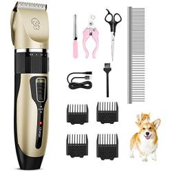 iThrough Dog Clippers for Grooming, Dog Grooming Clippers Kit - Pet Clippers for Dogs - Low Noise Dog Hair Trimmer Dog Shears Shaver Clippers for Cats, Small Dogs & Large Dogs