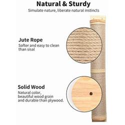 FUKUMARU Cat Scratching Post Wall Mounted, 36 Inch Tall Cat Scratch Post for Large Cats, Rubber Wood Cat Scratcher Posts for Kittens