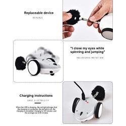 JMXAFMY Cat Funny Electric Mouse Racer Automatic Irregular Moving 360°Rotation Interactive App Control Charging Pet