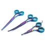Moontay Sets of 3 Professional Safety Rounded Tips Pet Grooming Scissors Dogs&Cats Grooming Cutting Sheas and Rabbit Chunker Shears