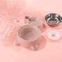 HXN Double Dog Cat Bowls, Water and Food Bowl Set with Detachable Stainless Steel Bowl, Automatic Water Dispenser Bottle, Pet Feeder for Small Medium Size Dog Cat