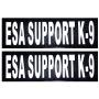 Doggie Stylz Set of 2 Reflective ESA Support K-9 Removable Patches with Hook Backing for Working Dog Harnesses & Vests. Durable and Interchangeable - Comes in 3 Sizes Small, Medium and Large