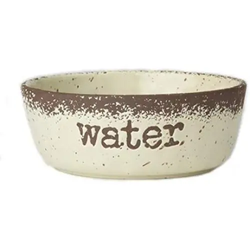 PetRageous 15019 Crockery Stoneware Water Dog Bowl with 4 Cup Capacity 6.5 Inch Diameter by 2.25 Inch Tall Great for Medium and Large Sized Dogs and Cats, Natural Speckled PetRageous 15019 Crockery Stoneware Water Dog Bowl with 4 Cup Capacity 6.5 Inch Diameter by 2.25 Inch Tall Great for Medium and Large Sized Dogs and Cats, Natural Speckled
