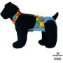 Barkertime Premium Waterproof Dog Diaper Overall - Made in USA - Happy Kitty Face on Blue Escape-Proof Waterproof Premium Dog Diaper Overall Barkertime Premium Waterproof Dog Diaper Overall - Made in USA - Happy Kitty Face on Blue Escape-Proof Waterproof Premium Dog Diaper Overall