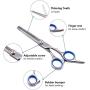 Dog Grooming Scissors with Safety Round Tips, Heavy Duty Titanium Pet Grooming Trimmer Kit, Professional Thinning Shears, Straight Scissors with Comb for Dogs and Cats (Set of 3)