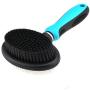 Mile High Life Slicker Double Sided Grooming Brush |Small Medium Dogs and Cats | Long and Short Haired Pet | Blue and Pink Color | Flexible Handle for Different Surface Angles