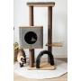 PetPals Three-Level Elevated Cat Tree Condo with Massage & Particle Board, Grey (PP18502)