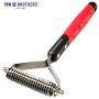 Paw Brothers Stainless Steel Blade Coarse Double Wide Coat Rakke for Professional Groomers