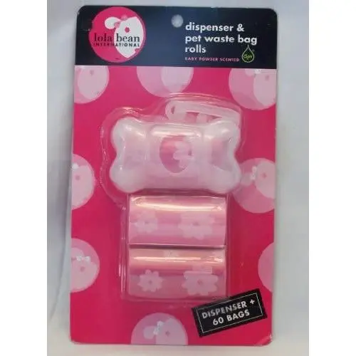 Lola Bean Pet Waste Dispenser (Clear White) & Scented Waste Bag 3 Rolls (Pink) Lola Bean Pet Waste Dispenser (Clear White) & Scented Waste Bag 3 Rolls (Pink)