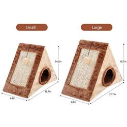 Eitchen Cat House & Scratcher Pads, Triangle Scratching Board, Cat Grinding Claws, Sisal Cat Climbing Frame, Cat Supplies Toys