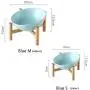 gutongyuan Ceramic Tilted Elevated Raised Pet Bowl with Wood Stand for Cats and Dogs No Spill Pet Food Water Feeder gutongyuan Ceramic Tilted Elevated Raised Pet Bowl with Wood Stand for Cats and Dogs No Spill Pet Food Water Feeder