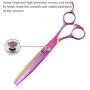 Purple Dragon 6.5'' 55 Tooth Professional Pet Grooming Scissors - Dog Thinning/Blending Shears - Animal Hair Trimmer for Pet Groomer