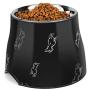 Flexzion Stainless Steel Elevated Dog Bowl Feeder - Raised Cat Pet Dish with Removable Food Water Holder Anti-tip Rubber Slip Bottom for Older Small to Medium Breeds