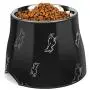 Flexzion Stainless Steel Elevated Dog Bowl Feeder - Raised Cat Pet Dish with Removable Food Water Holder Anti-tip Rubber Slip Bottom for Older Small to Medium Breeds