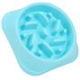 Fdit Slow Dog Food Bowl Dish Anti Choking Slow Eating Water Food Feeder Container Eating Plate(Blue)