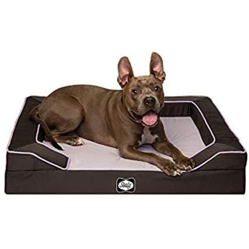 Sealy Dog Bed Lux Lavender | Lavender Infused Memory Foam Dog Bed, Orthopedic Foam Base, Washable Cover, Non-Slip Bottom