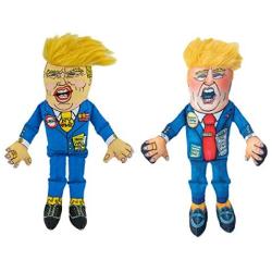 FUZZU All About Donald Duo: Classic & Special Edition Donald Political Parody Dog Toys – Medium 12” Size Toy