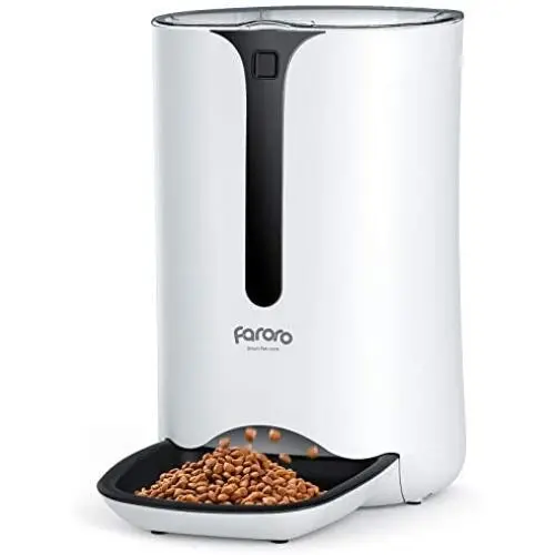 Faroro 7L Automatic Cat Feeder Dog and Cat Food Dispenser with Programmable Timer, Portion Control and Distribution Alarms for 4 Meals Per Day