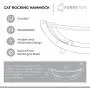 Furry Tom Premium Cat Bed - Rocking and Static Cat Hammock - Modern and Minimalist Pet Bed - Pine Wood and Linen - Elephant Gray