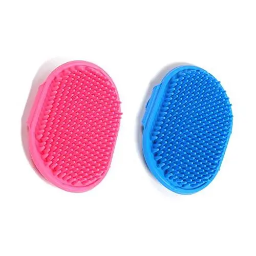 2pcs Dog Grooming Brush Pet Shampoo Bath Brush Soothing Massage Rubber Comb with Adjustable Ring Handle for Long Short Haired Dogs and Cats 2pcs Dog Grooming Brush Pet Shampoo Bath Brush Soothing Massage Rubber Comb with Adjustable Ring Handle for Long Short Haired Dogs and Cats