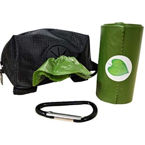 Durable Waterproof Canvas Dog Poop Bag Dispenser Dog Poop Bag Holder for Dog Poop Bags Dog Waste Bags Easy Attaches to Dog Leash Included 1 Roll Poop Bags